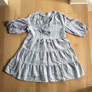 Margaret O'Leary Light Blue Linen Dress - Size XS